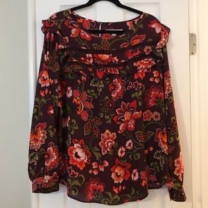 Beautiful Autumn Colors! Ruffled LOFT blouse